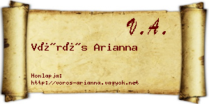 Vörös Arianna névjegykártya
